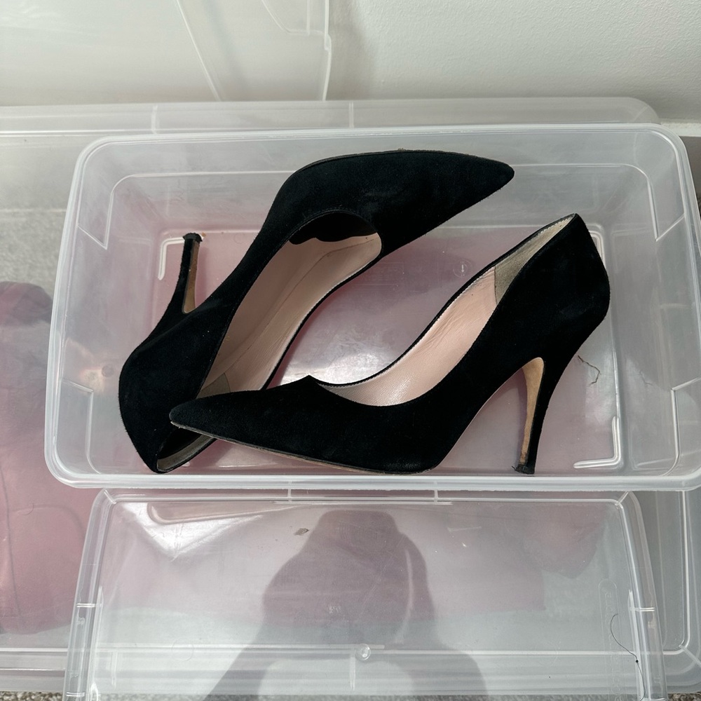 Kate Spade Black Suede Heels